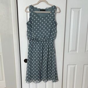 The Limited Blue Polka Dot Midi Dress